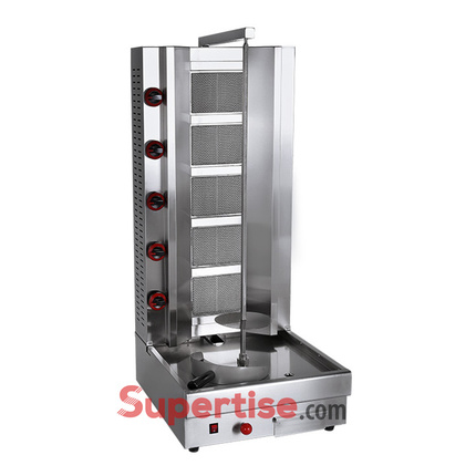 Supertise Stainless Steel 4 Burners Vertical Broiler Natural Propane Gas Doner Kebab Shawarma Machine Gyro Grill for Restaurant