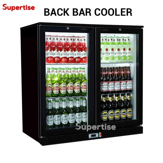 Supertise 2 doors counter top beverage fridge beer display cooler refrigerator under back bar beer cooler