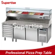Salad preparation pizza counter refrigerator/marble pizza prep table