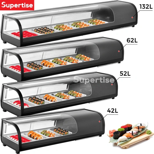 Supertise Sushi Showcase Sushi Display Case On Counter Glass Cooler Freezer Refrigerator sushi cake chiler