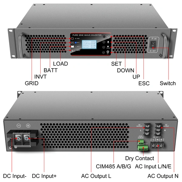 5KVA 19 - Inch Rack - Mounted Telecom Inverter: AC to 48V DC Power Switching
