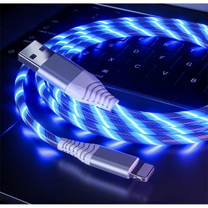 Micro-USB /Type-C/Iphone shine light USB data cable