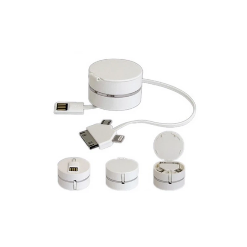 Round box retractable usb data cable good for travelling usage