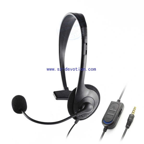 3.5mm wired Call centor headphone with microphone headset DT-804