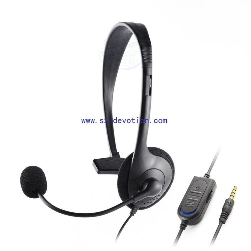 3.5mm wired Call centor headphone with microphone headset DT-804