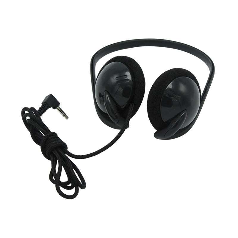Wired headphone neckband headset for airlines tour guide museum