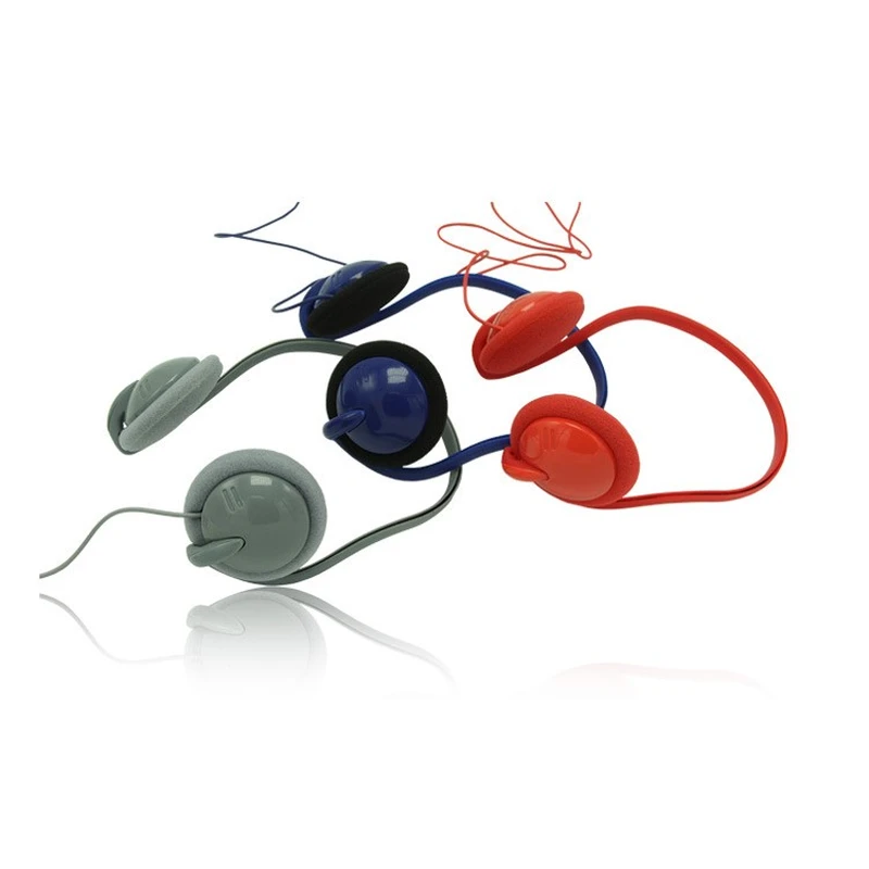 Wired headphone neckband headset for airlines tour guide museum