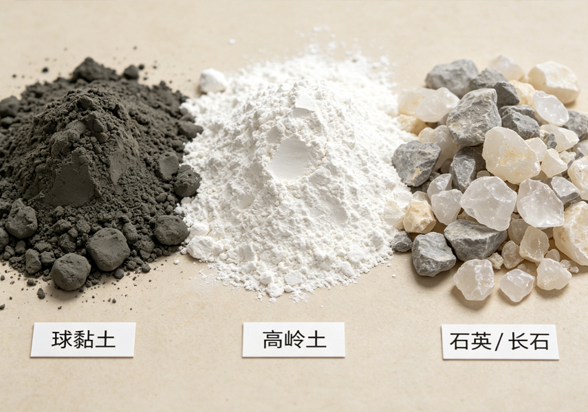 卫生陶瓷使用哪些原料？黏土、高岭土、石英与长石的作用