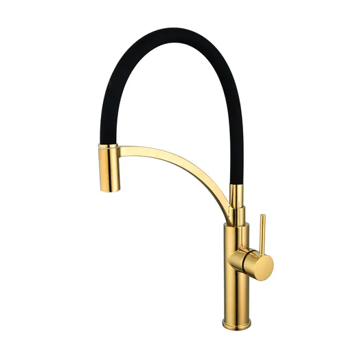 Best quality luxury home factory cUPC upc  kitchen sink movable water brass kitchen faucet tap brushed brass kitchen sink faucet