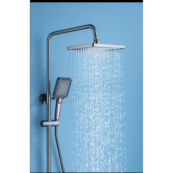 Brass shower head set Separate simple bath bath mixing valve Bath gun Grey hotel bath faucet