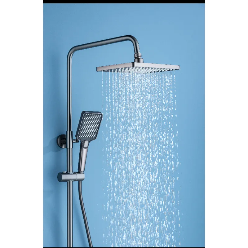 Brass shower head set Separate simple bath bath mixing valve Bath gun Grey hotel bath faucet