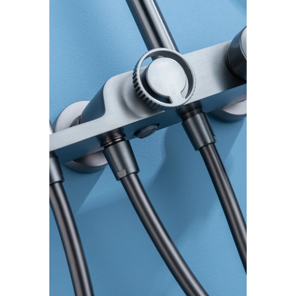 Brass shower head set Separate simple bath bath mixing valve Bath gun Grey hotel bath faucet