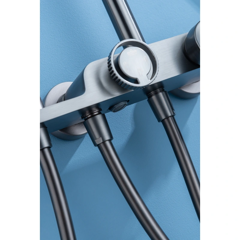 Brass shower head set Separate simple bath bath mixing valve Bath gun Grey hotel bath faucet