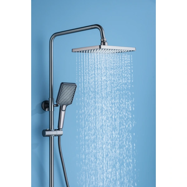 Brass shower head set Separate simple bath bath mixing valve Bath gun Grey hotel bath faucet