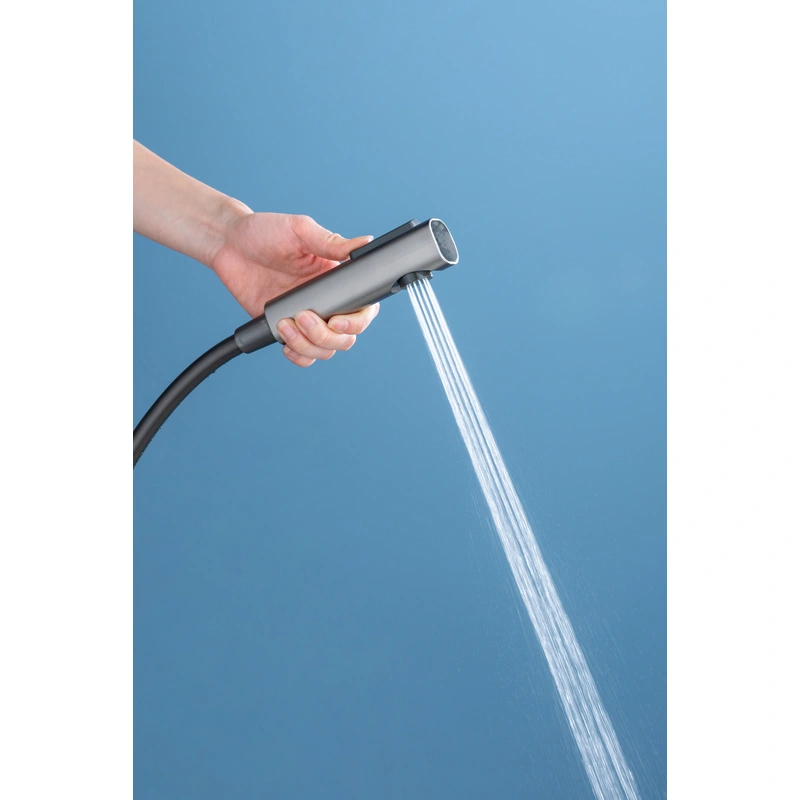 Brass shower head set Separate simple bath bath mixing valve Bath gun Grey hotel bath faucet