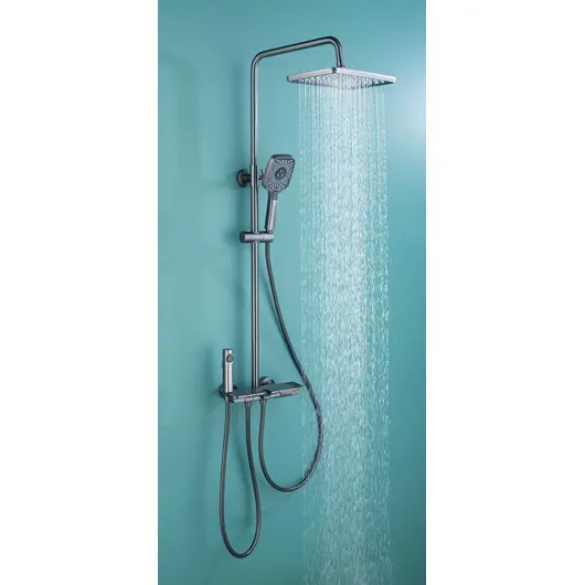 OEM Bathroom Waterproof multi function bath rain jets brass thermostatic hot cold water mixer shower set 1513 