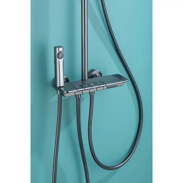 Brass shower head set Separate simple bath bath mixing valve Bath gun Grey hotel bath faucet