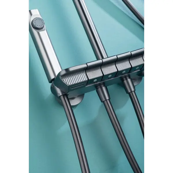 Brass shower head set Separate simple bath bath mixing valve Bath gun Grey hotel bath faucet