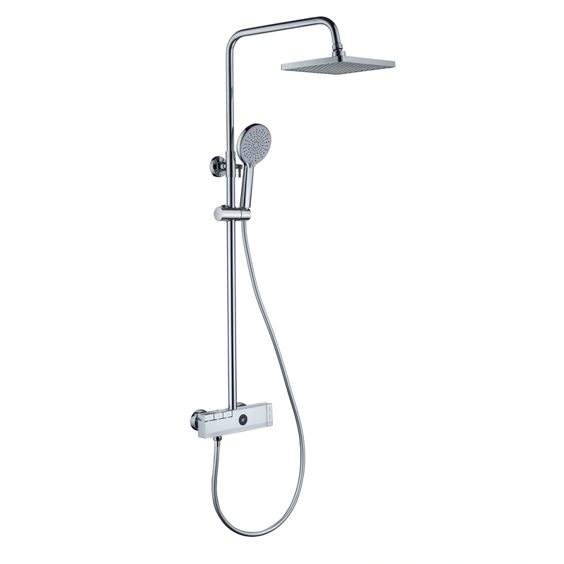 Brass shower head set Separate simple bath bath mixing valve Bath gun Grey hotel bath faucet