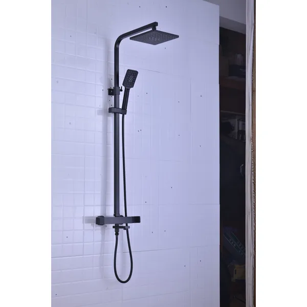 Brass shower head set Separate simple bath bath mixing valve Bath gun Grey hotel bath faucet