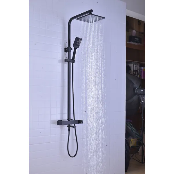 Brass shower head set Separate simple bath bath mixing valve Bath gun Grey hotel bath faucet