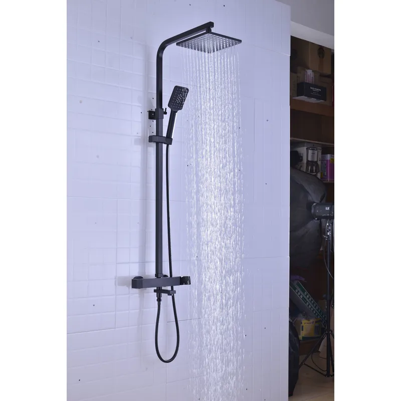 Brass shower head set Separate simple bath bath mixing valve Bath gun Grey hotel bath faucet