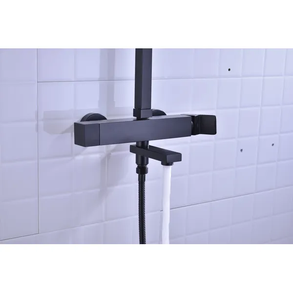 Brass shower head set Separate simple bath bath mixing valve Bath gun Grey hotel bath faucet