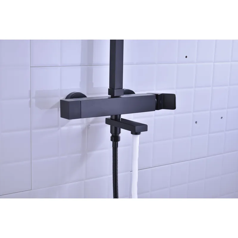 Brass shower head set Separate simple bath bath mixing valve Bath gun Grey hotel bath faucet