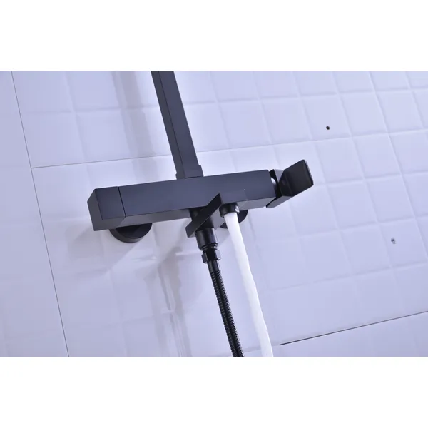 Brass shower head set Separate simple bath bath mixing valve Bath gun Grey hotel bath faucet