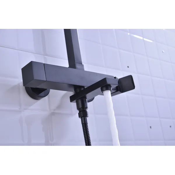 Brass shower head set Separate simple bath bath mixing valve Bath gun Grey hotel bath faucet