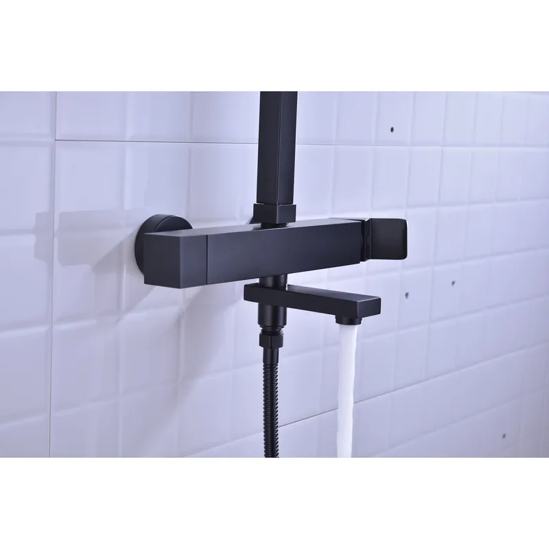 Brass shower head set Separate simple bath bath mixing valve Bath gun Grey hotel bath faucet