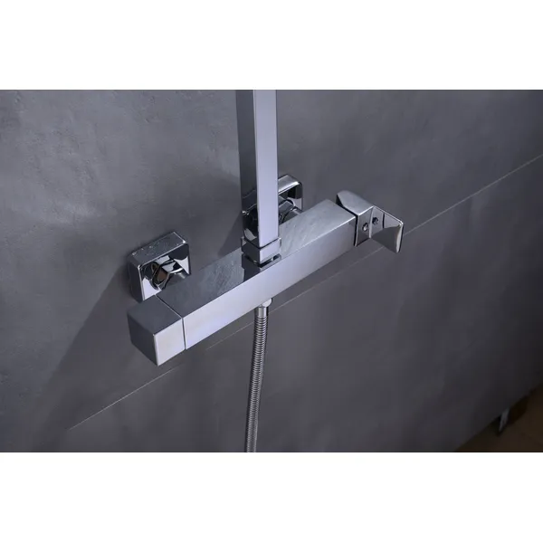 Brass shower head set Separate simple bath bath mixing valve Bath gun Grey hotel bath faucet