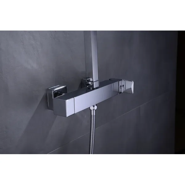 Brass shower head set Separate simple bath bath mixing valve Bath gun Grey hotel bath faucet