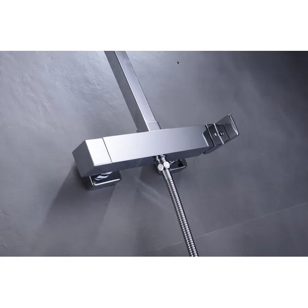 Brass shower head set Separate simple bath bath mixing valve Bath gun Grey hotel bath faucet