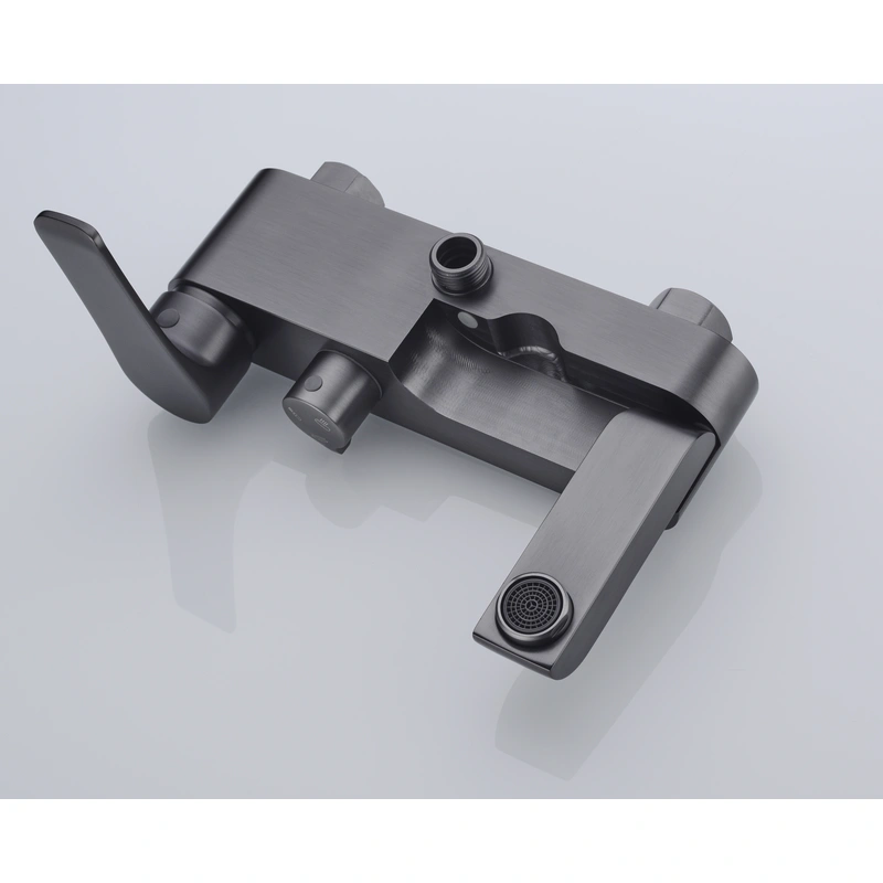 Brass shower head set Separate simple bath bath mixing valve Bath gun Grey hotel bath faucet