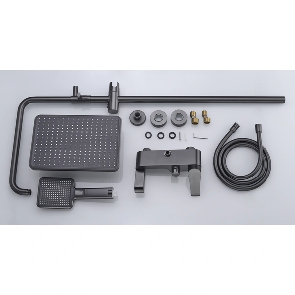 Brass shower head set Separate simple bath bath mixing valve Bath gun Grey hotel bath faucet