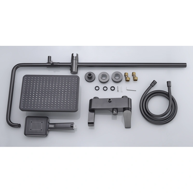 Brass shower head set Separate simple bath bath mixing valve Bath gun Grey hotel bath faucet