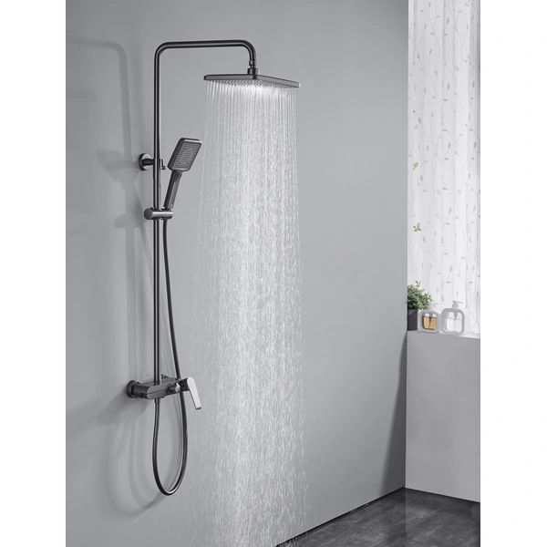 Brass shower head set Separate simple bath bath mixing valve Bath gun Grey hotel bath faucet