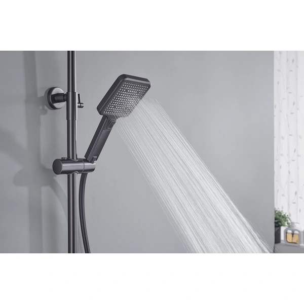Brass shower head set Separate simple bath bath mixing valve Bath gun Grey hotel bath faucet