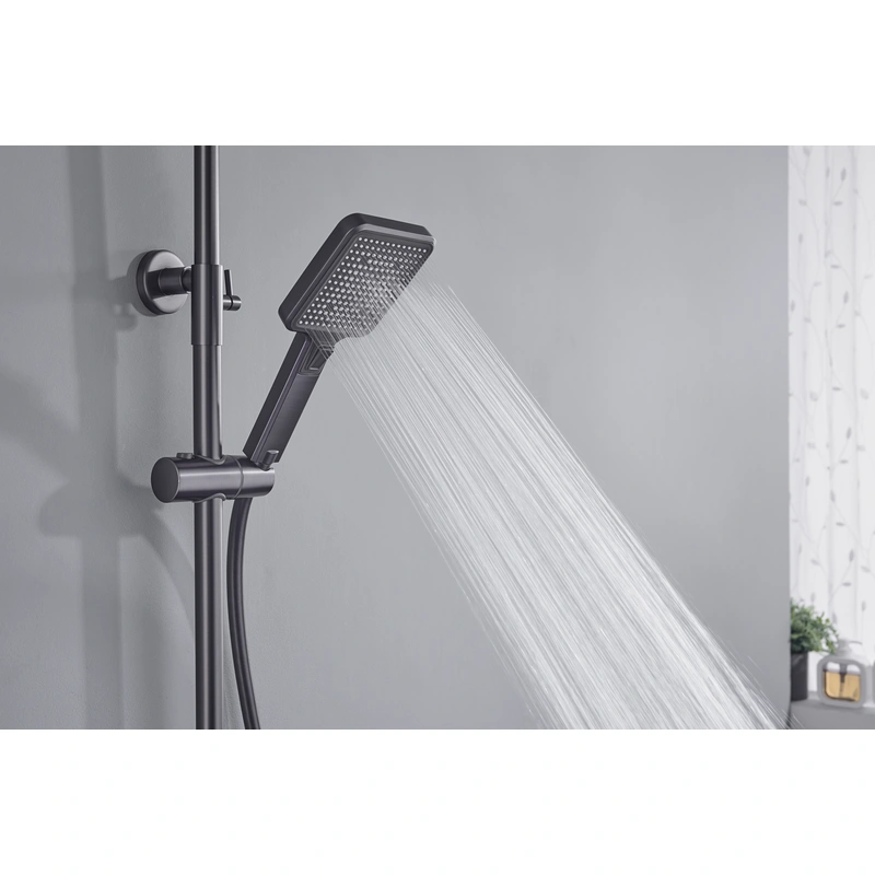 Brass shower head set Separate simple bath bath mixing valve Bath gun Grey hotel bath faucet