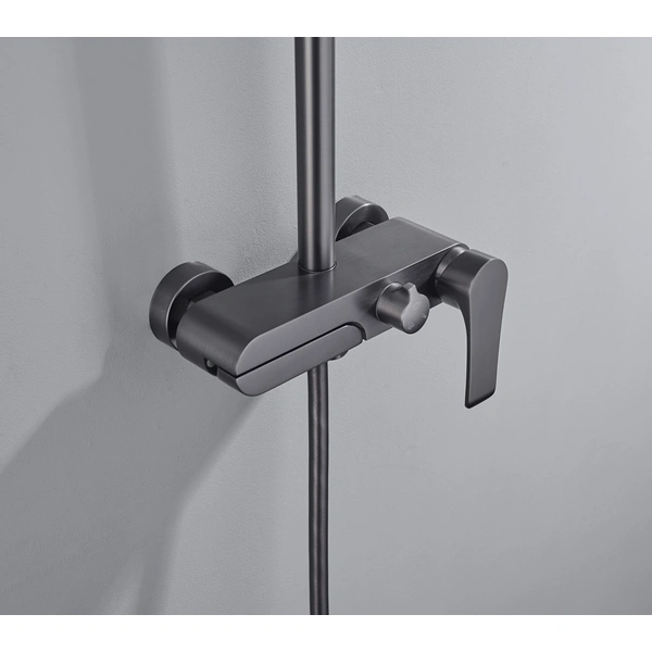 Brass shower head set Separate simple bath bath mixing valve Bath gun Grey hotel bath faucet