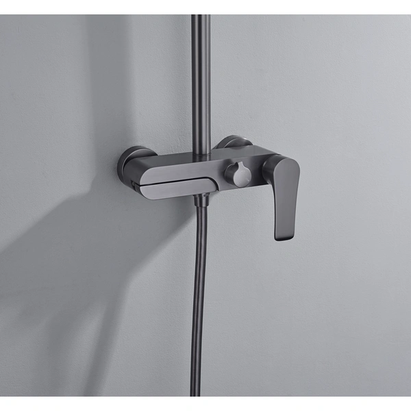 Brass shower head set Separate simple bath bath mixing valve Bath gun Grey hotel bath faucet