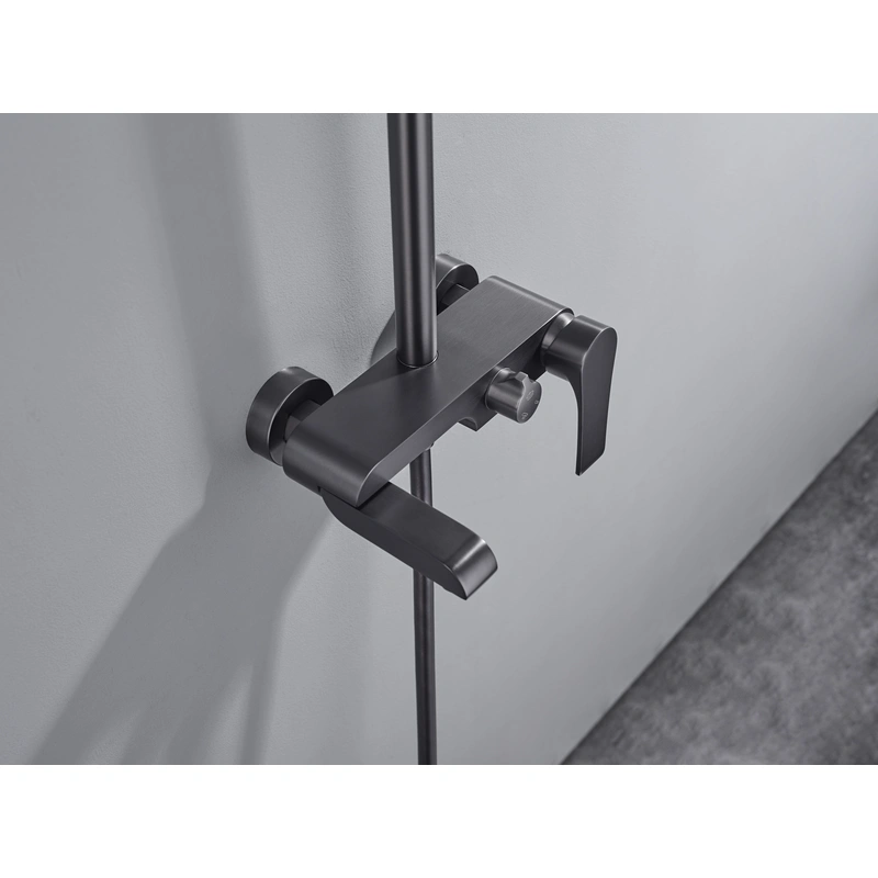 Brass shower head set Separate simple bath bath mixing valve Bath gun Grey hotel bath faucet