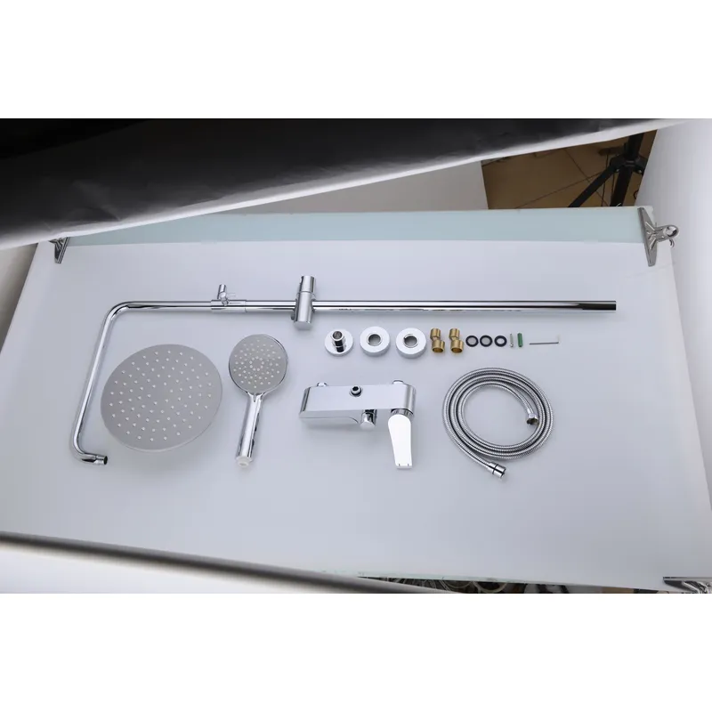 Brass shower head set Separate simple bath bath mixing valve Bath gun Grey hotel bath faucet