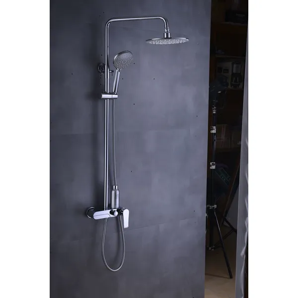 Brass shower head set Separate simple bath bath mixing valve Bath gun Grey hotel bath faucet