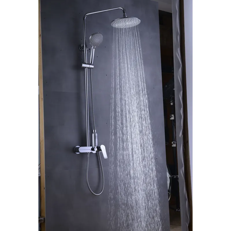 Brass shower head set Separate simple bath bath mixing valve Bath gun Grey hotel bath faucet
