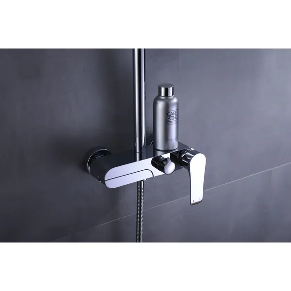 Brass shower head set Separate simple bath bath mixing valve Bath gun Grey hotel bath faucet