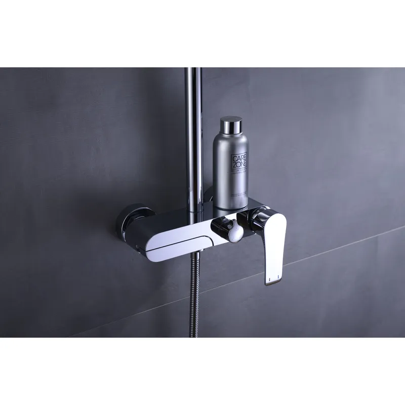 Brass shower head set Separate simple bath bath mixing valve Bath gun Grey hotel bath faucet