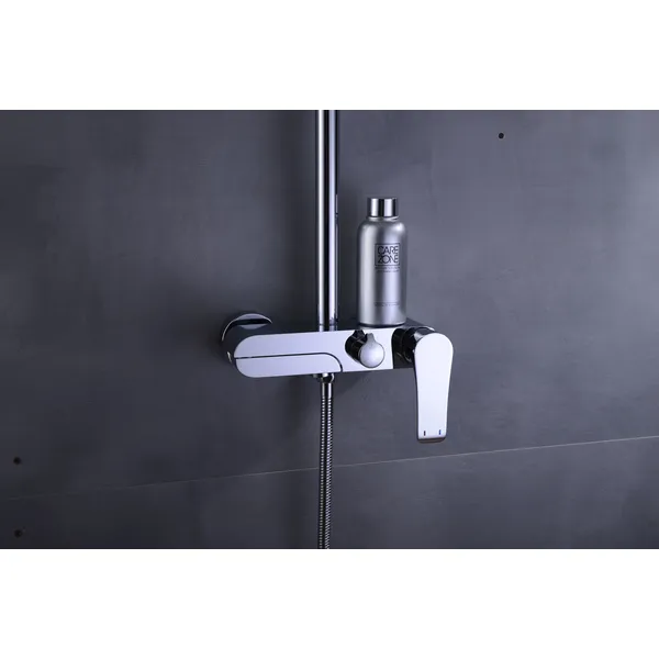 Brass shower head set Separate simple bath bath mixing valve Bath gun Grey hotel bath faucet