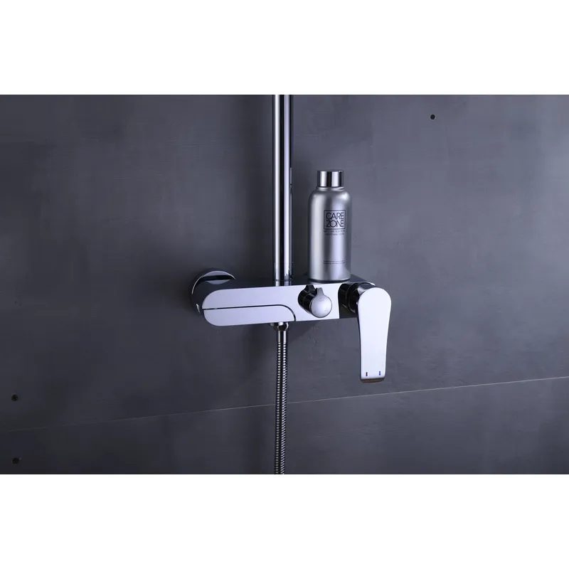 Brass shower head set Separate simple bath bath mixing valve Bath gun Grey hotel bath faucet